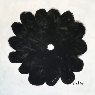 Flower Four. Black & White Painting by Robin Zingone. For Sale