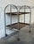 Chrome Folding Rolling Bar Cart With Wood Grain Trays Mid-Century Modern 1970s For Sale - Image 4 of 10