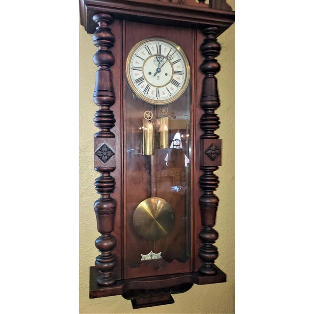 Late 19th Century 19c Gustav Becker Vienna Wall Clock For Sale - Image 5 of 12