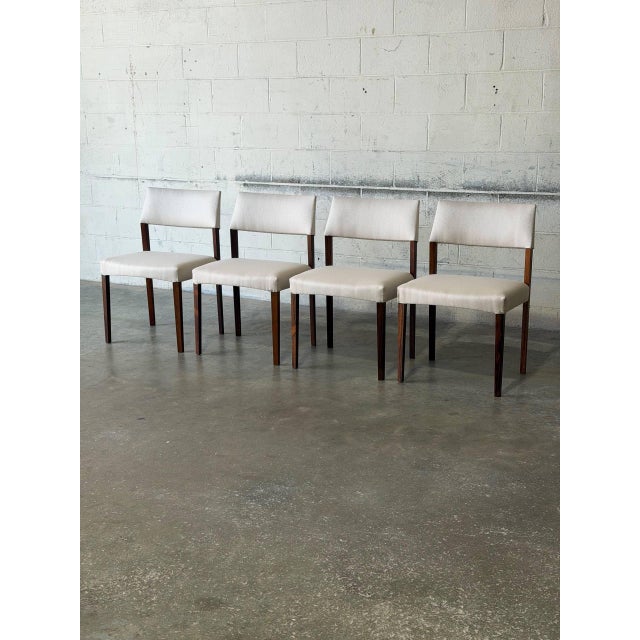 Rosewood Upholstered Dining Chairs Set of 4 Vintage Mid-Century Modern 1960s For Sale - Image 4 of 10
