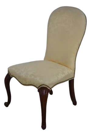 Hickory Chair Co Damask Upholstered Scrolled Leg Chair