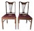 Pair American Mahogany and Needlepoint Upholstered Chairs, Pair. Measures 20" in width, 20" in depth, 38" in height with...