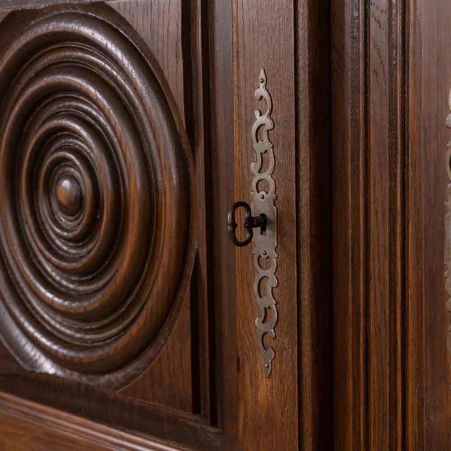1940s French Carved Wood Cabinet by Charles Dudouyt, Attributed For Sale - Image 15 of 17