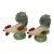 Vintage Hand-Painted Lusterware Ceramic Rooster Figurines From Brazil - A Pair For Sale