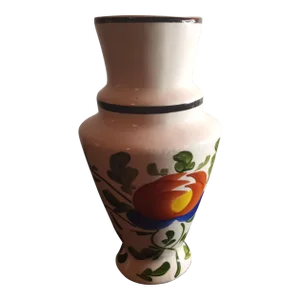 1970s Hand Painted Ceramic Vase