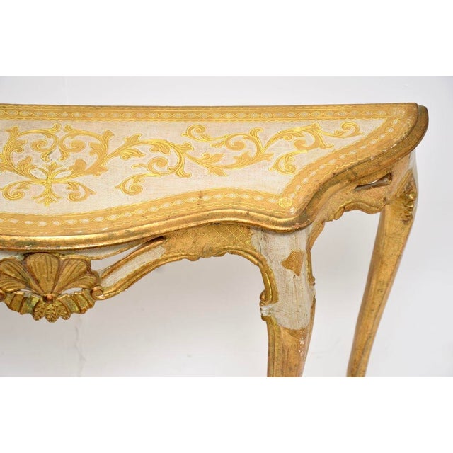 Vintage Venetian Parcel Gilt Console Table, 1930 For Sale - Image 9 of 12