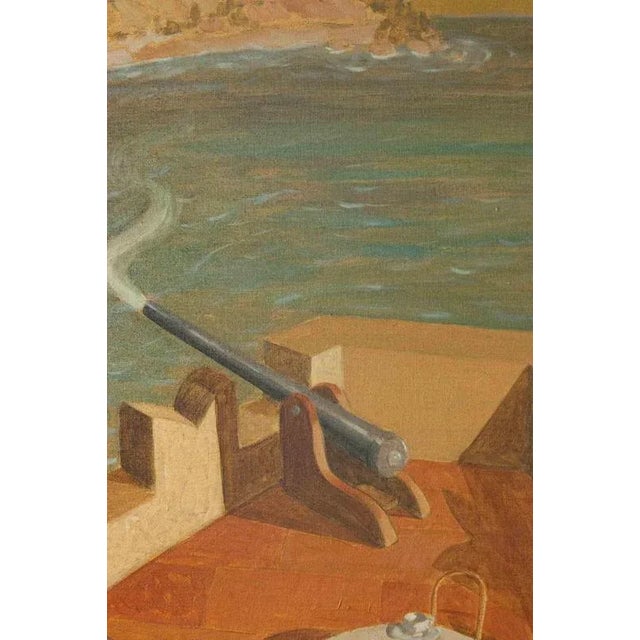 Alberto Gallerati, Bombardment with Tea, Oil on Canvas, 1970s For Sale - Image 4 of 6