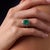 2000 - 2009 Art Deco Style 4.48 Carat Emerald Diamond Platinum Ring, Size 7.5 For Sale - Image 5 of 6