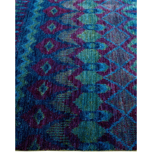 Solo Rugs Modern Hand-Knotted Area Rug - Blue, 4' 0" x 6' 1" For Sale - Image 4 of 8
