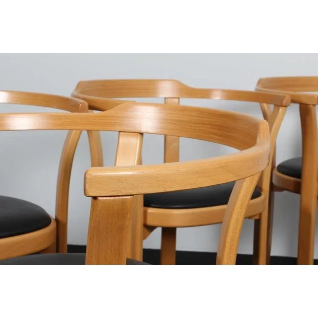 Wood Dining Chairs in Beech and Leather from Farstrup, 1960s, Set of 4 For Sale - Image 7 of 9