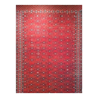 Vintage Turkmen Yomut Soumak Tribal Rug, Handwoven Wool, Allover Geometric Pattern, 6x12 For Sale