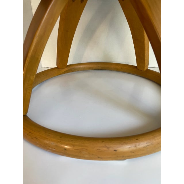 Mid 20th Century Heywood-Wakefield Mid-Century Modern Flower Swivel Ottoman Footstool For Sale In Los Angeles - Image 6 of 11