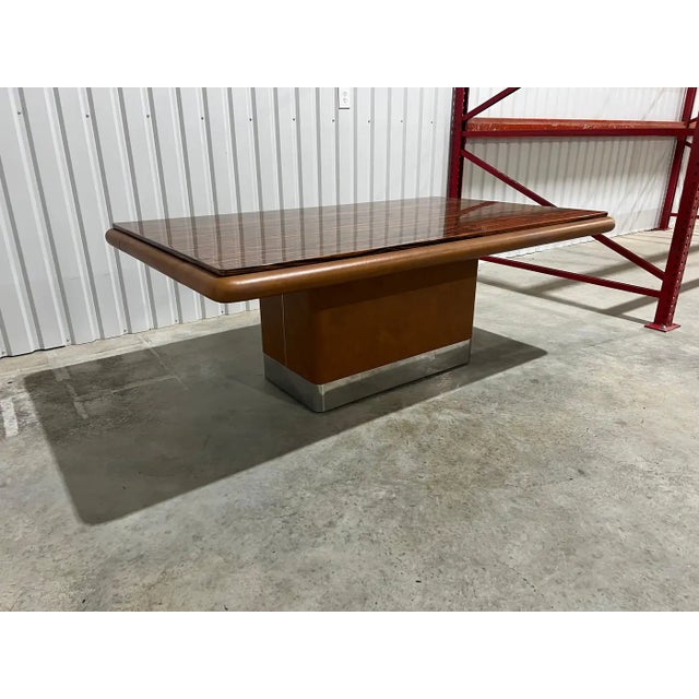 Rosewood & Leather Extendable Dining Table by Vladimir Kagan, 1970s, Signed For Sale - Image 10 of 18