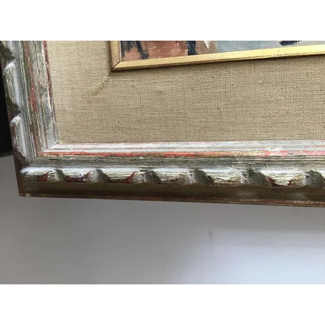 1950s Floral Painting Oil On Canvas For Sale - Image 4 of 6