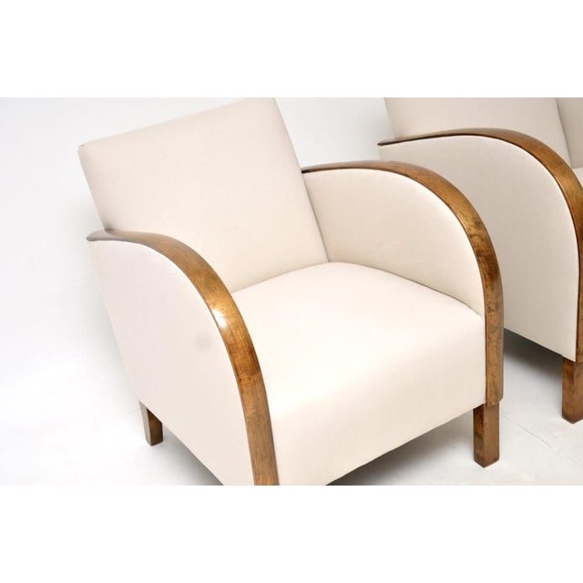 Wood Art Deco Swedish Armchairs in Satin Birch, 1930s, Set of 2 For Sale - Image 7 of 11