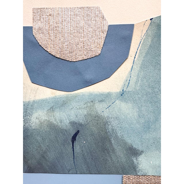 Blue "Im Blue 4" Original Mixed-Media Collage on Paper by Zac Woodiel For Sale - Image 8 of 8
