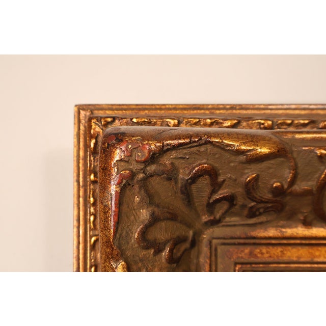 Wood Oil Painting Botanical Still Life in Carved Wood Gold Leaf Frame Signed Heather For Sale - Image 7 of 18