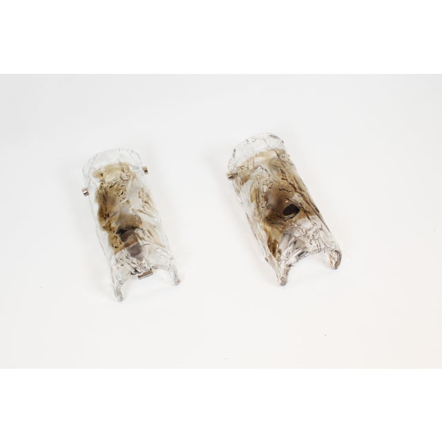 Vintage Murano Glass Wall Lamps from AV Mazzega, 1970s, Set of 2 For Sale - Image 6 of 9