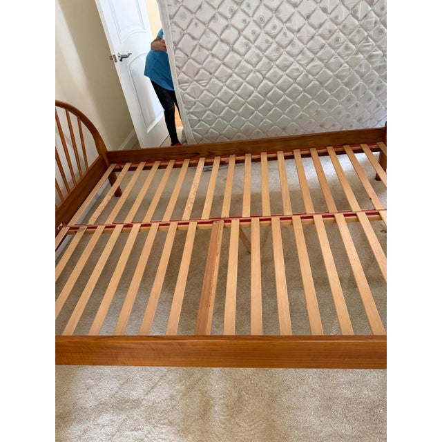 1980s Solid Teak Queen Size Bed Frame For Sale - Image 10 of 11