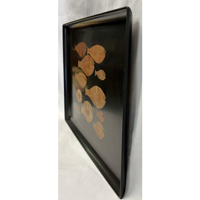Mid Century Modern 'Couroc of Monterey' Inlaid Wood Fish Serving Tray For Sale - Image 10 of 16