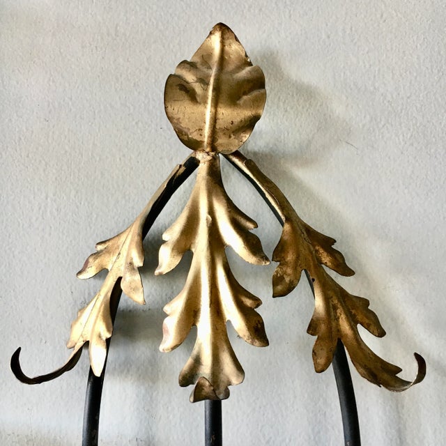 Gold Mid 20th C. Italian Tole Sconce Lights - a Pair For Sale - Image 8 of 10