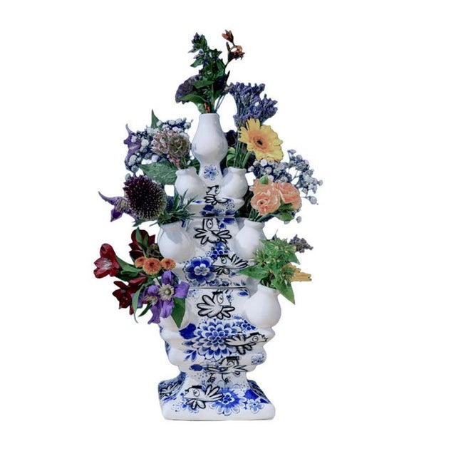 Not Yet Made - Made To Order Delft Blue Colored Tulip Vase Set by Loes Van Delft, 2026, Set of 2 For Sale - Image 5 of 5