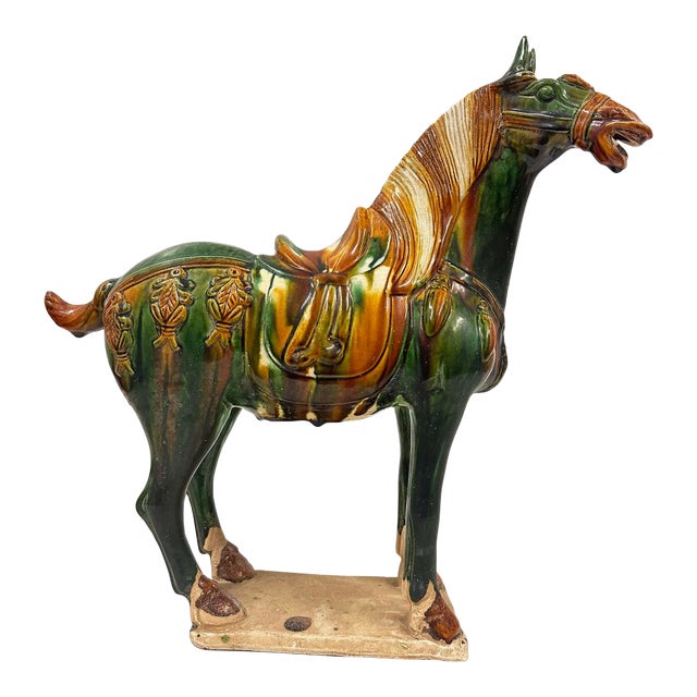 20th Century Chinese Ceramic Tang San Cai (Tri Color)Horse For Sale