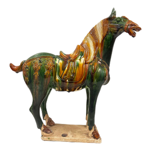 20th Century Chinese Ceramic Tang San Cai (Tri Color)Horse
