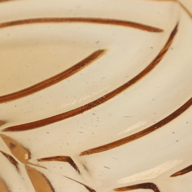 Orange Art Deco Amber Cake Plate from Val Saint Lambert, 1930s For Sale - Image 8 of 14