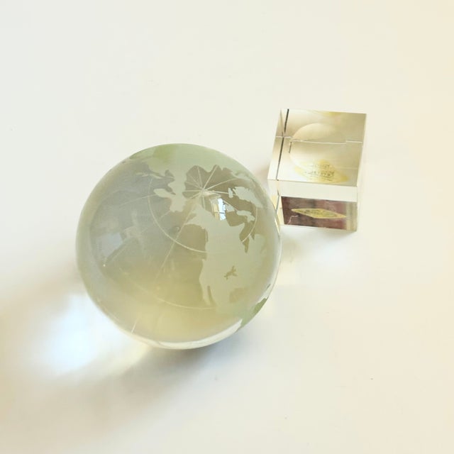 Vintage Crystal Globe on Stand For Sale - Image 10 of 12