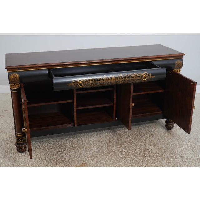 Traditional Maitland Smith Mahogany Empire Style Sideboard For Sale - Image 3 of 18