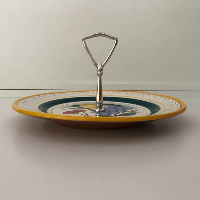 Stangl Midcentury Stangl Hand Painted Serving Sandwich / Snack Plate For Sale - Image 4 of 6