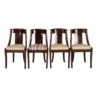 Antique Gondola Chairs in Mahogany, 1830, Set of 4 For Sale