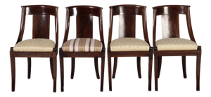 Antique Gondola Chairs in Mahogany, 1830, Set of 4