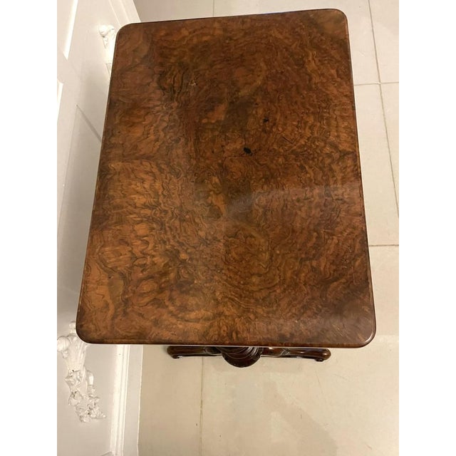Wood Victorian Burr Walnut Freestanding Lamp Table, 1860s For Sale - Image 7 of 16