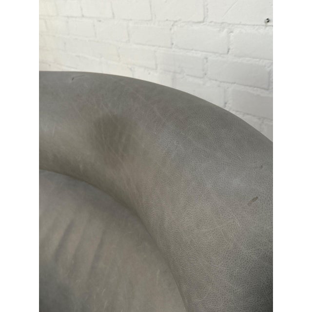 Gray 1990s Contemporary Arm Chair & Ottoman For Sale - Image 8 of 12