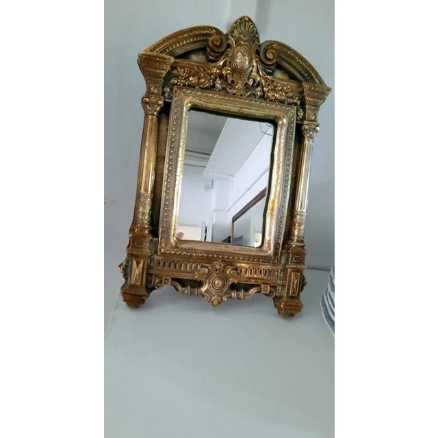 1950s Silver Mirror with Frame, 1950s For Sale - Image 5 of 5