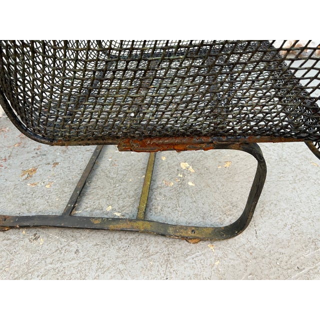Pair of Vintage Mesh Spring Lounge Chairs Attributed to Russell Woodard For Sale - Image 15 of 16