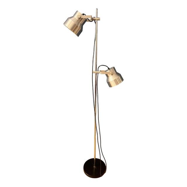 Vintage Space Age Floor Lamp in Silver from Dijkstra For Sale