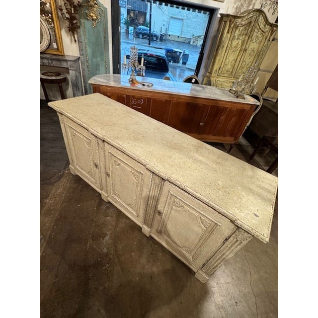 19th Century 19th Century French Regence' Carved and Painted White Sideboard For Sale - Image 5 of 6
