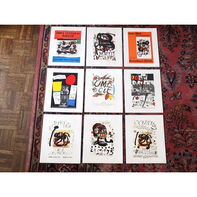 Vintage Mid 20th C. Modern Abstract Joan Miro Lithographs - Set of 9 For Sale - Image 11 of 11