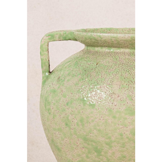 French 1940s French Green Vase/Jug | Stamped by Maker ‘Vallauris’ For Sale - Image 3 of 5