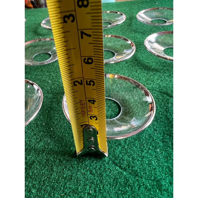 Set of 12 Swedish Glass Silver Rimmed Candle Holders For Sale - Image 10 of 10