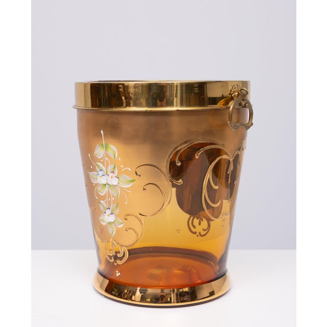Murano Gold Decorated Glass Ice Bucket, Italy, 1950 For Sale - Image 9 of 14