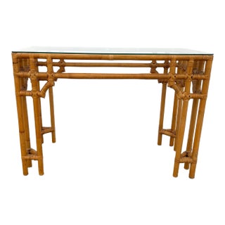 Vintage Glass Top Console For Sale