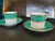 Georges Briard Imperial Malachite Porcelain China Cups & Saucers - 8 Pieces For Sale - Image 10 of 13
