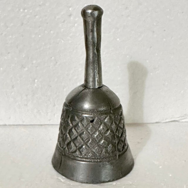 Vintage Twentieth Century Cast Pewter Bell For Sale - Image 4 of 8