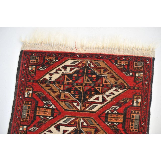 Vintage Red, Black & Camel Rug, 1.8 x 3.10 For Sale - Image 10 of 11
