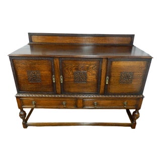 Edwardian Oak Sideboard, 1890s For Sale