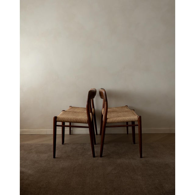 Vintage Danish Model 75 Dining Chairs in Teak by Niels Otto Møller for J.L. Møllers Møbelfabrik, 1950s, Set of 4 For Sale - Image 6 of 18